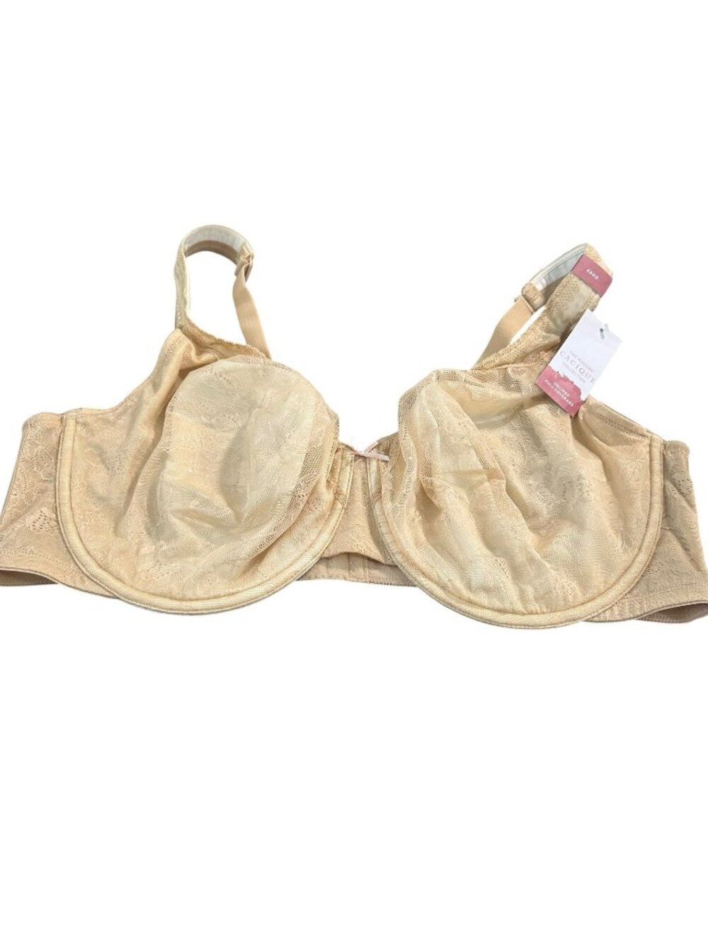 Cacique The Modern Collection Unlined Full Coverage Nude 46DD NEW Sheer Lace